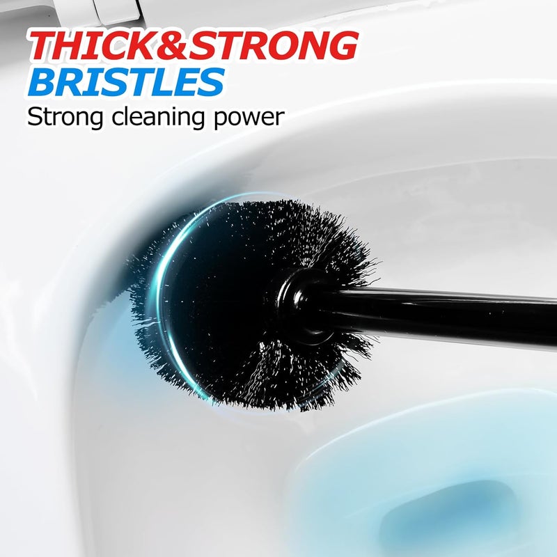 FORASTO 2Pack 2 in 1 Toilet Brush and Plunger Set, Extended Handle Plunger,Toilet Bowl Brush Plunger Set,Clean Gloves,Cleaning Tools,Cleaning Brush,Cleaning Supplies,Toilet Brush Plunger Combo,Black - Image 5